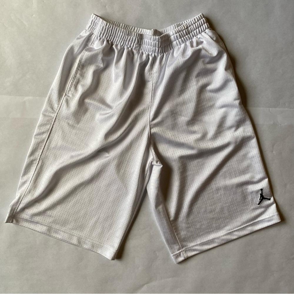 Jordan white youth basketball shorts